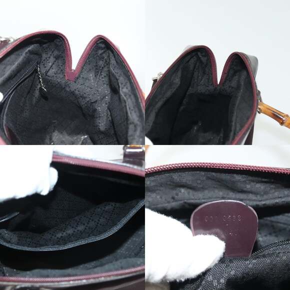 GUCCI Bamboo Hand Bag Nylon Black Silver 000 000 - Picture 12 of 13